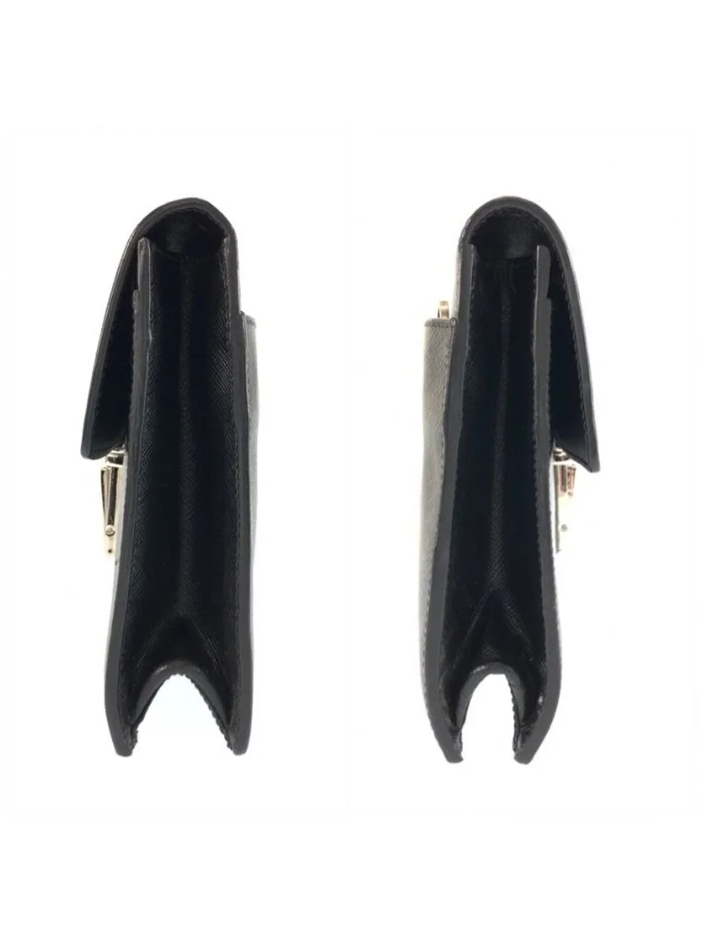 Prada Saffiano Black Silver Leather Clutch